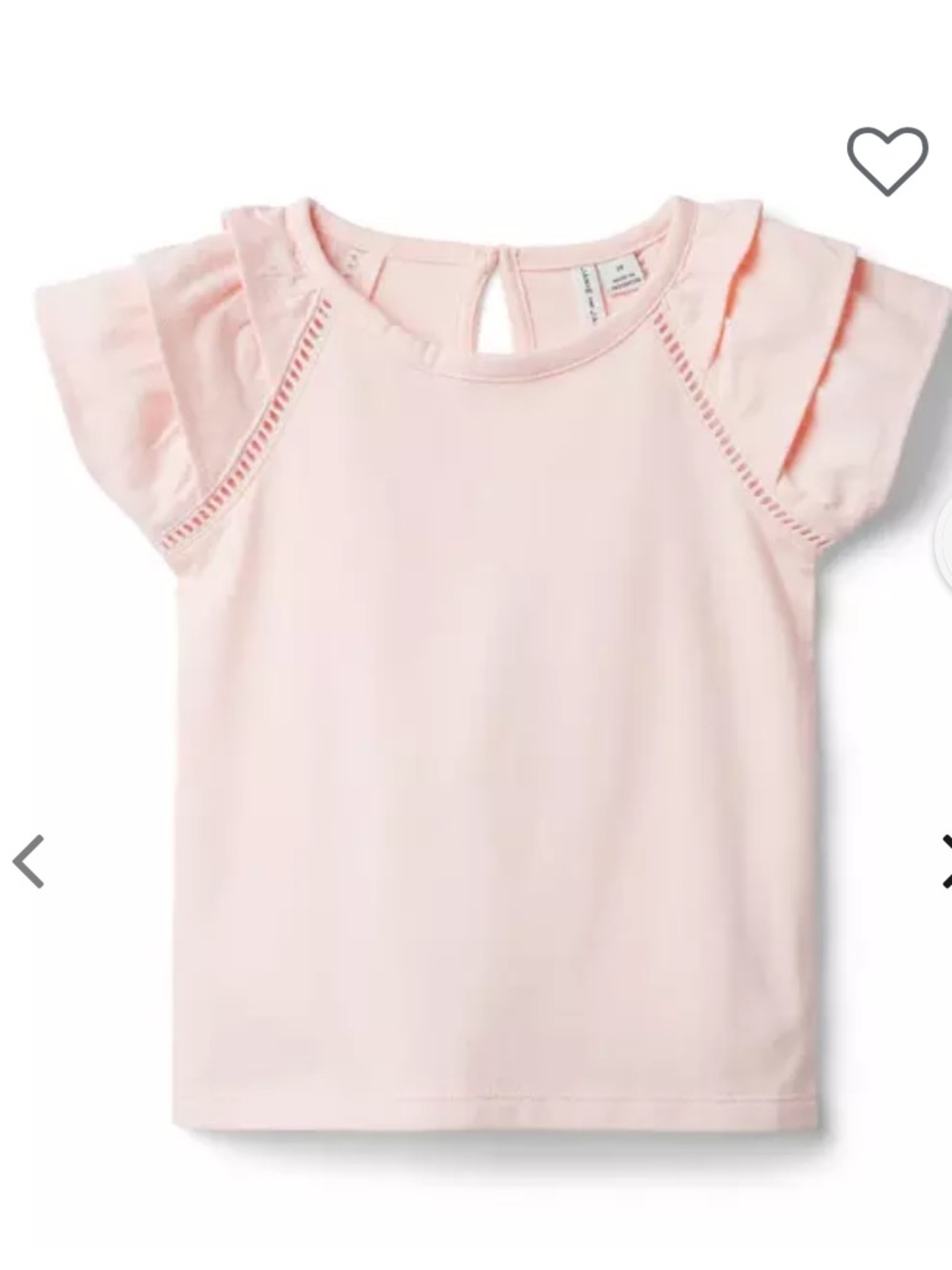 Janie and Jack Girls' Pink Ruffle Sleeve Tee